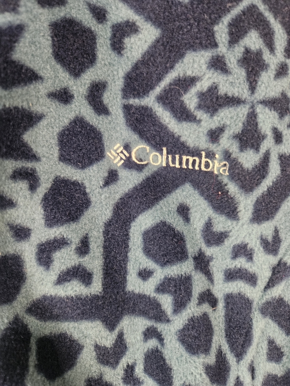 Columbia Womens Fleece Vest Plus 1X Aztec Pattern Blue Full Zip Hiking Outdoors - Picture 3 of 8